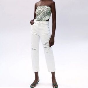 NWT Zara The Pepper Mom distressed jeans